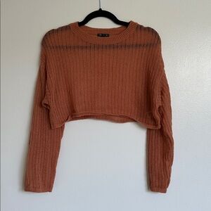 Wild Fable Peach Mesh Sweater